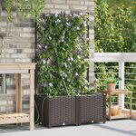 Jardinières vidaXL avec système d'irrigation 2 Pièces Marron