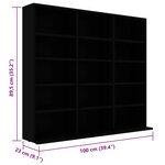 vidaXL Armoire à CD Noir 100x23x89 5 cm Aggloméré
