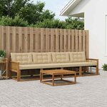 vidaXL Ensemble de canapés d'extérieur 5 Pièces Naturel et Beige