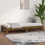 vidaXL Lit coulissant Marron miel 2x(90x200) cm Bois de pin solide