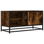 vidaXL Meuble TV chêne fumé 80x34 5x40 cm bois d'ingénierie et métal