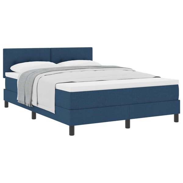 vidaXL Lit à ressorts avec tête de lit Bleu 140 x 190 cm tissu