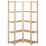 vidaXL Étagère d'angle de rangement 5 niveaux 82 5x82 5x170 cm Pin