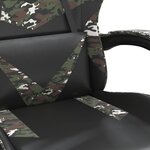vidaXL Chaise de jeu pivotante Noir et camouflage Similicuir