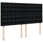 vidaXL Sommier à lattes de lit avec matelas Noir 200x200 cm Tissu
