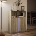 vidaXL Buffet avec LED chêne sonoma 77x34x100 cm bois d'ingénierie