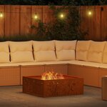 vidaXL Foyer de cheminée Marron 80 x 80 x 30 cm Acier patiné