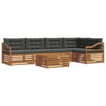vidaXL Ensemble de canapés d'extérieur 6 Pièces Naturel et Anthracite