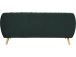 Canapé scandinave fixe en velours "jarvis" - 3 places - vert foncé.