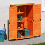 vidaXL Abri à outils de jardin marron 83x57x140 cm bois massif pin