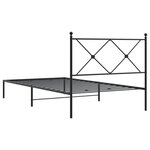 vidaXL Cadre de lit métal avec tête de lit noir 100x200 cm