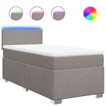 vidaXL Sommier à lattes de lit avec matelas Taupe 90x200 cm Tissu