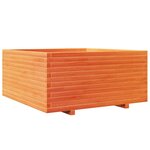 vidaXL Jardinière cire marron 100x100x49 5 cm bois de pin massif