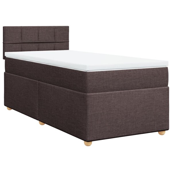 vidaXL Sommier à lattes de lit avec matelas Marron foncé 80x200 cm