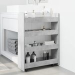 vidaXL Chariot de rangement étroit 4 niveaux gris béton
