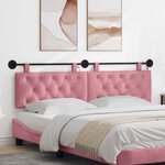 vidaXL Tête de lit suspendue Avec lumière LED Rose Velours