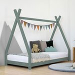 Lit tipi enfant NAKANA 80 x 180 vert sauge