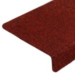 vidaXL Tapis de marches d'escalier 10Pièces Bordeaux 65x21x4cm Aiguilleté