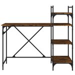 vidaXL Bureau d'ordinateur avec étagères chêne fumé 120x47x109 cm