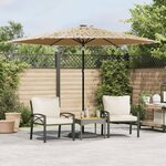 vidaXL Parasol de jardin avec LED et mât en acier marron 288x288x225cm
