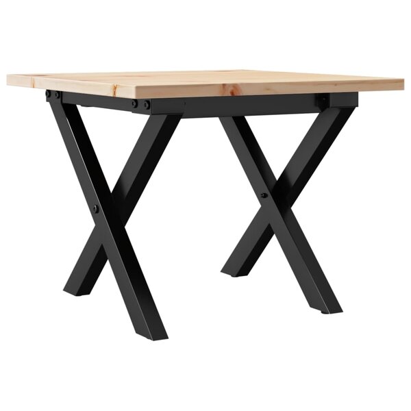 vidaXL Table basse cadre en X 50x50x35 cm bois de pin massif et acier