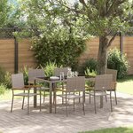 vidaXL Ensemble de salle à manger pour jardin 7 Pièces Gris