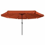 vidaXL Parasol de jardin Rouge et Noir 395 x 395 x 245 cm