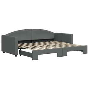 vidaXL Lit de jour avec gigogne sans matelas gris foncé 90x200 cm