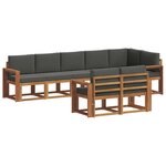 vidaXL Ensemble de canapés d'extérieur 8 pc Naturel et Anthracite