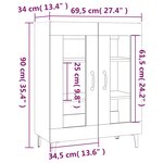 vidaXL Buffet gris béton 69 5x34x90 cm bois d'ingénierie