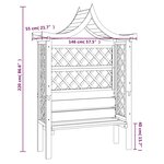 vidaXL Pergola de jardin avec toit et banc Bois de pin imprégné