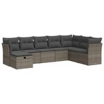 vidaXL Salon de jardin 8 Pièces avec coussins gris résine tressée