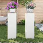 vidaXL Supports pour plantes 2 Pièces Blanc 24 x 24 x 75 cm Acier