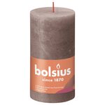 Bolsius Bougies pilier rustiques Shine 4 Pièces 130x68 mm Taupe rustique