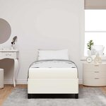 vidaXL Cadre de lit Crème 100 x 200 cm Tissu en velours côtelé