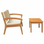 vidaXL Ensemble bistrot avec coussin 2 Pièces Marron Bois d'acacia massif