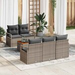 vidaXL Ensemble de canapé de jardin 6 Pièces Gris
