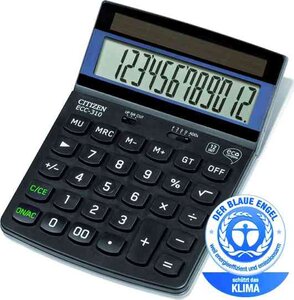 Calculatrice de bureau 12 chiffres certifiée Blue Angel CITIZEN