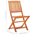 Vidaxl chaises de jardin pliables 8 pièces bois d'eucalyptus massif