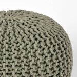 LABEL51 Pouf tricoté Coton M Vert olive