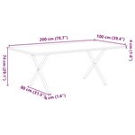 vidaXL Table à manger bord naturel bois massif chêne rectangulaire