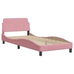 vidaXL Lit avec matelas Hanko rose 90x190 cm velours