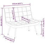 vidaXL Banc noir 110x74x84 cm velours