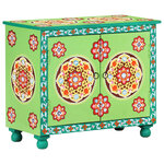 vidaXL Buffet peint à la main Multicolore 70x35x60 cm Bois de manguier