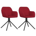 vidaXL Chaises pivotantes à manger lot de 2 Rouge bordeaux Velours