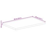 vidaXL Dessus de table 60x50x3 8 cm rectangulaire bois massif manguier