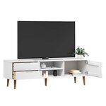 vidaXL Meuble TV MOLDE Blanc 158x40x49 cm Bois de pin massif