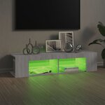 vidaXL Meuble TV avec lumières LED sonoma gris 135x39x30 cm