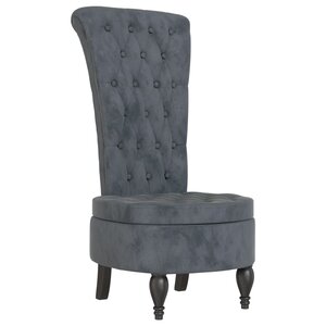 vidaXL Chaise à dossier haut gris foncé velours conception de bouton