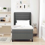 vidaXL Lit à ressorts avec matelas Gris foncé 100 x 200 cm tissu